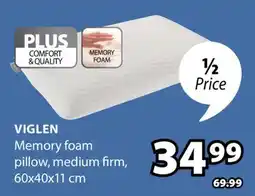 JYSK VIGLEN Memory foam pillow offer