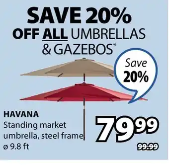 JYSK HAVANA Standing market umbrella offer