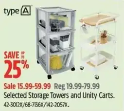 Canadian Tire Selected Storage Towers and Unity Carts offer