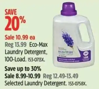 Canadian Tire Selected laundry detergent offer