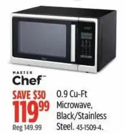 Canadian Tire Master chef microwave, black/stainless steel offer