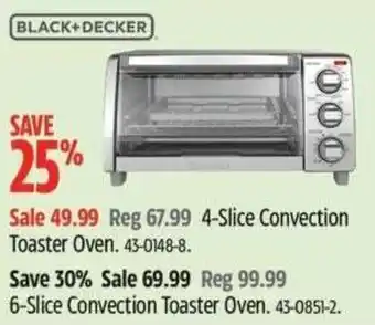 Canadian Tire Black + decker 4-slice convection toaster oven offer