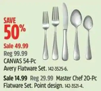 Canadian Tire Master chef 20-pc flatware set point design offer