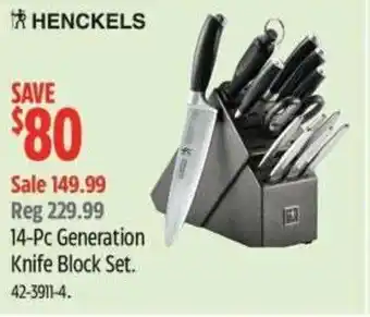 Canadian Tire Henckels generation knife block set offer