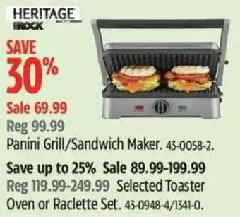 Canadian Tire Heritage panini grill/sandwich maker offer