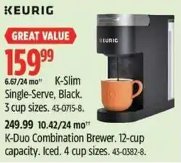 Canadian Tire Keurig K-Slim single-serve black offer