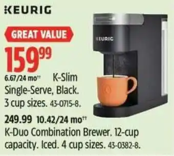 Canadian Tire Keurig K-Slim single-serve black offer