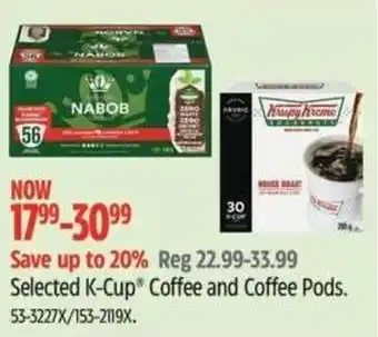 Canadian Tire Selected K-Cup Coffee and Coffee Pods offer