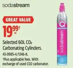 Canadian Tire Sodastream selected 60l co₂ carbonating cylinders offer