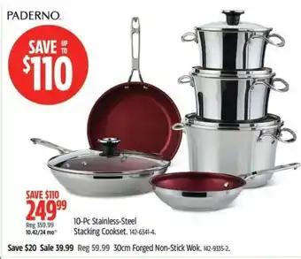 Canadian Tire Paderno stainless-steel stacking cookset offer