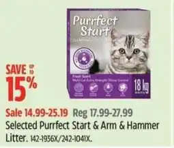 Canadian Tire Selected Purrfect Start & Arm & Hammer Litter offer