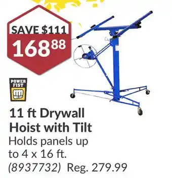 Princess Auto 11 ft Drywall Hoist offer