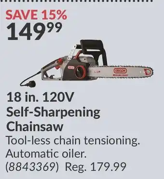 Princess Auto 18 in. 120V Self-Sharpening Chainsaw offer