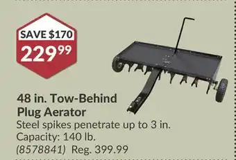 Princess Auto 48 in. Tow-Behind Plug Aerator offer