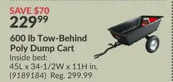 Princess Auto 600 lb Tow-Behind Poly Dump Cart offer