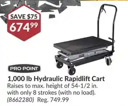 Princess Auto 1, 000 lb Hydraulic Rapidlift Cart offer