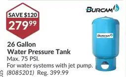 Princess Auto 26 Gallon Water Pressure Tank offer