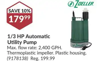 Princess Auto 1/3 HP Automatic Utility Pump offer