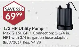 Princess Auto 1/3 HP Utility Pump offer