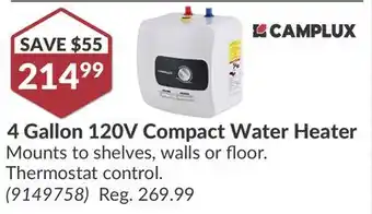 Princess Auto 4 Gallon 120V Compact Water Heater offer