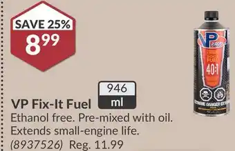 Princess Auto VP Fix-It Fuel offer