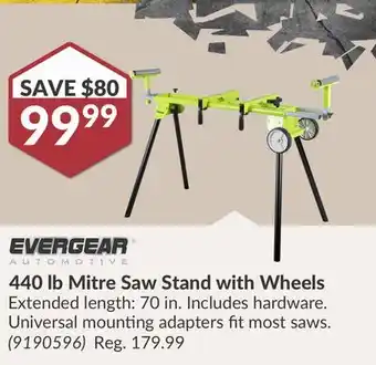 Princess Auto 440 lb Mitre Saw Stand with Wheels offer