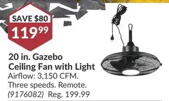 Princess Auto 20 in. Gazebo Ceiling Fan offer