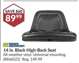 Princess Auto 14 in. Black High-Back Seat offer