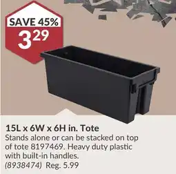 Princess Auto 15L x 6W x 6H in. Tote offer