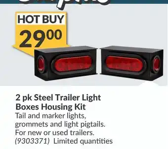 Princess Auto 2 pk Steel Trailer Light Boxes Housing Kit offer