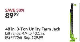 Princess Auto 48 in. 3-Ton Utility Farm Jack offer