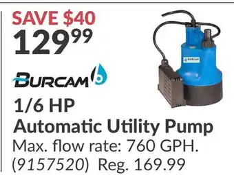 Princess Auto 1/6 HP Automatic Utility Pump offer