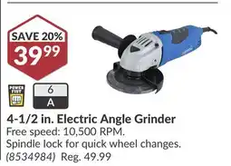 Princess Auto 4-1/2 in. Electric Angle Grinder offer