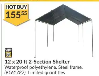 Princess Auto 12 x 20 ft 2-Section Shelter offer