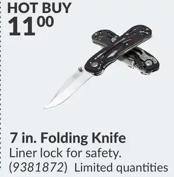 Princess Auto 7 in. Folding Knife offer