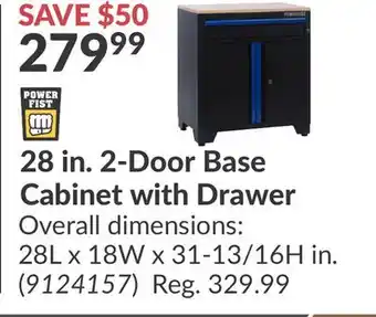 Princess Auto 28 in. 2-Door Base Cabinet with Drawer offer