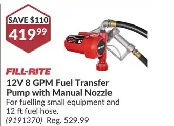 Princess Auto 12V 8 GPM Fuel Transfer Pump with Manual Nozzle offer