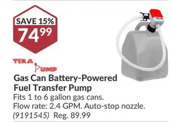 Princess Auto Gas Can Battery-Powered Fuel Transfer Pump offer