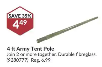 Princess Auto 4 ft Army Tent Pole Join offer