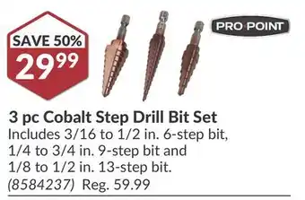 Princess Auto 3 pc Cobalt Step Drill Bit Set offer