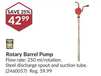 Princess Auto Rotary Barrel Pump offer