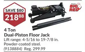 Princess Auto 4 Ton Dual-Piston Floor Jack offer