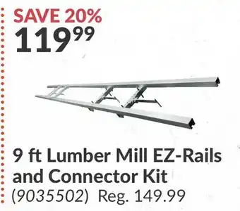 Princess Auto 9 ft Lumber Mill EZ-Rails and Connector Kit offer