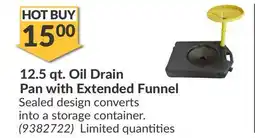 Princess Auto 12.5 qt. Oil Drain Pan with Extended Funnel offer