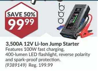 Princess Auto 3,500A 12V Li-Ion Jump Starter offer