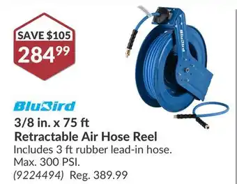 Princess Auto 3/8 in. x 75 ft Retractable Air Hose Reel offer