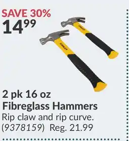 Princess Auto 2 pk 16 oz Fibreglass Hammers offer