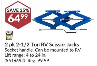 Princess Auto 2 pk 2-1/2 Ton RV Scissor Jacks offer