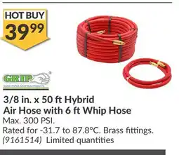 Princess Auto 3/8 in. x 50 ft Hybrid Air Hose with 6 ft Whip offer