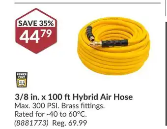 Princess Auto 3/8 in. x 100 ft Hybrid Air Hose offer